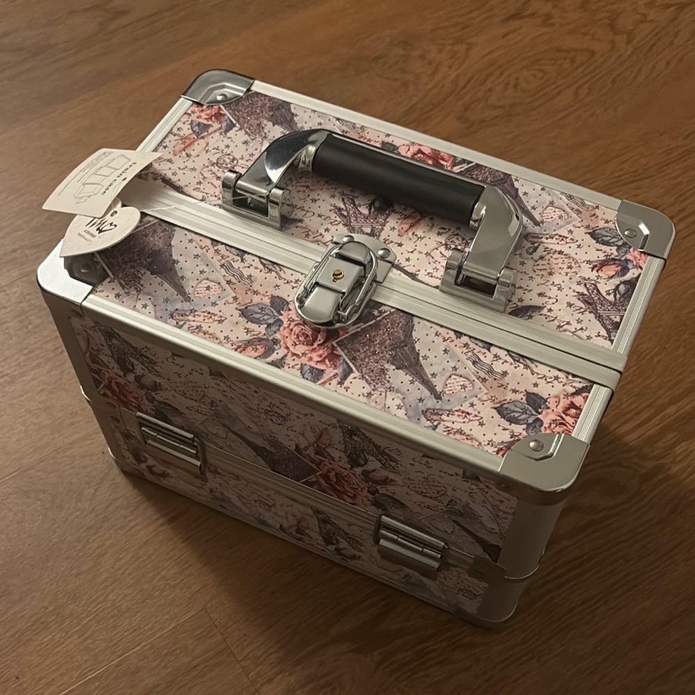 Parisian Floral Makeup Train Case Brand New